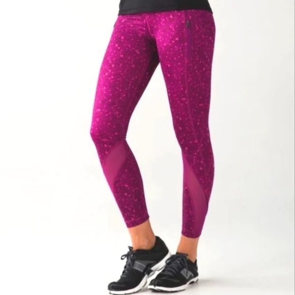 Lululemon Athletica Inspire Tight II Geo Regal Plum Ankle Cropped Leggings 4 - Picture 7 of 16